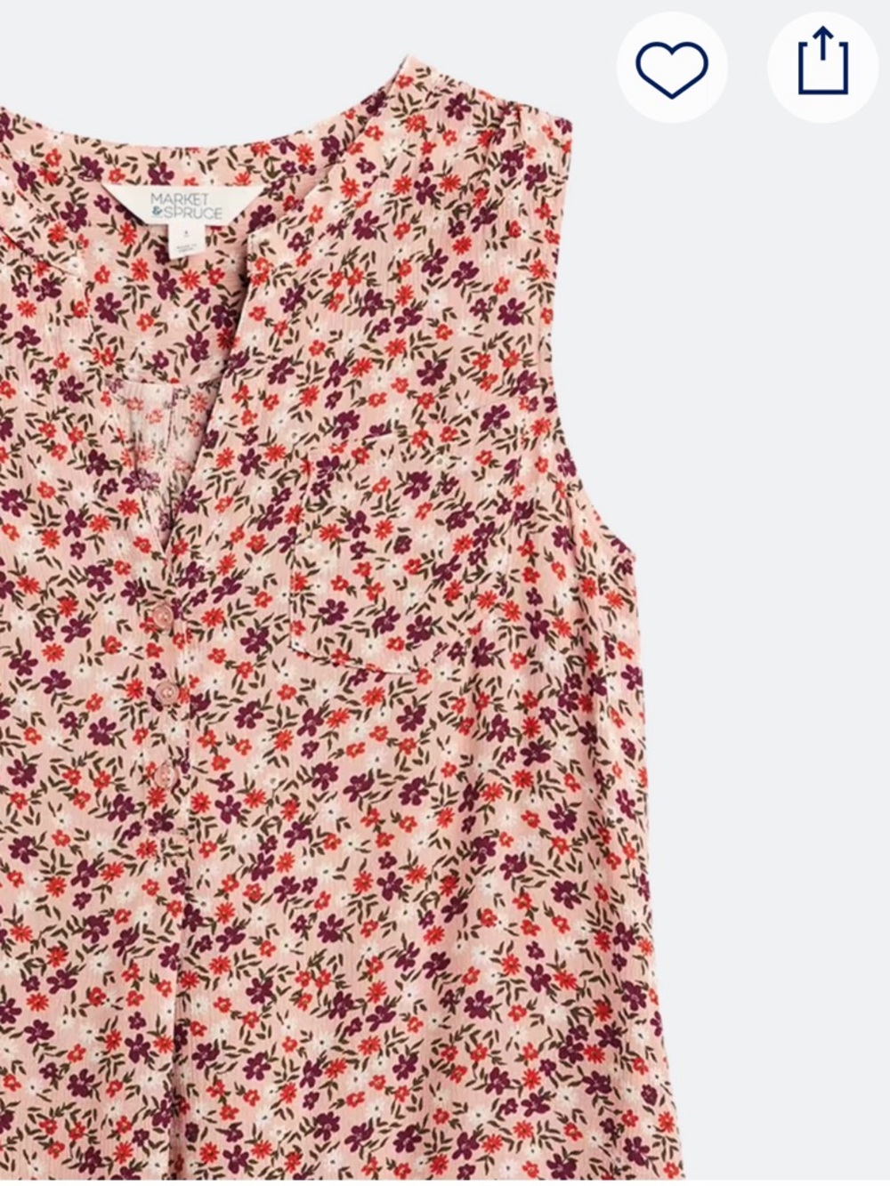 NWOT Pratt Sleeveless Henley Blouse Size L Never Worn. - Picture 2 of 2